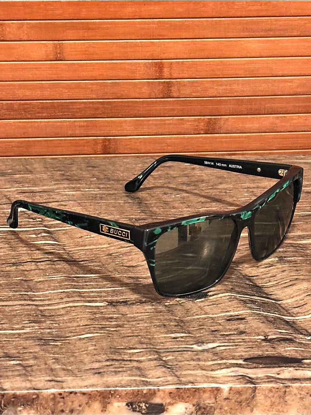Bucci Aristocat Black & Green Sunglasses - Picture 2 of 8